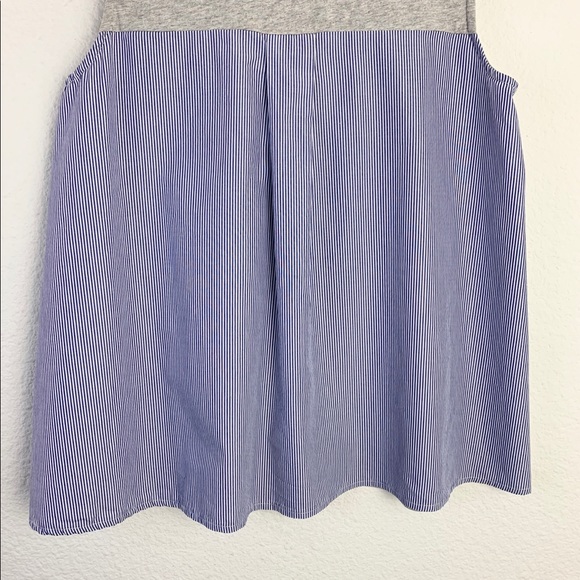 J. Crew Blue & Gray Sleeveless Tuxedo Mixed Media Top Sz S - Picture 9 of 11